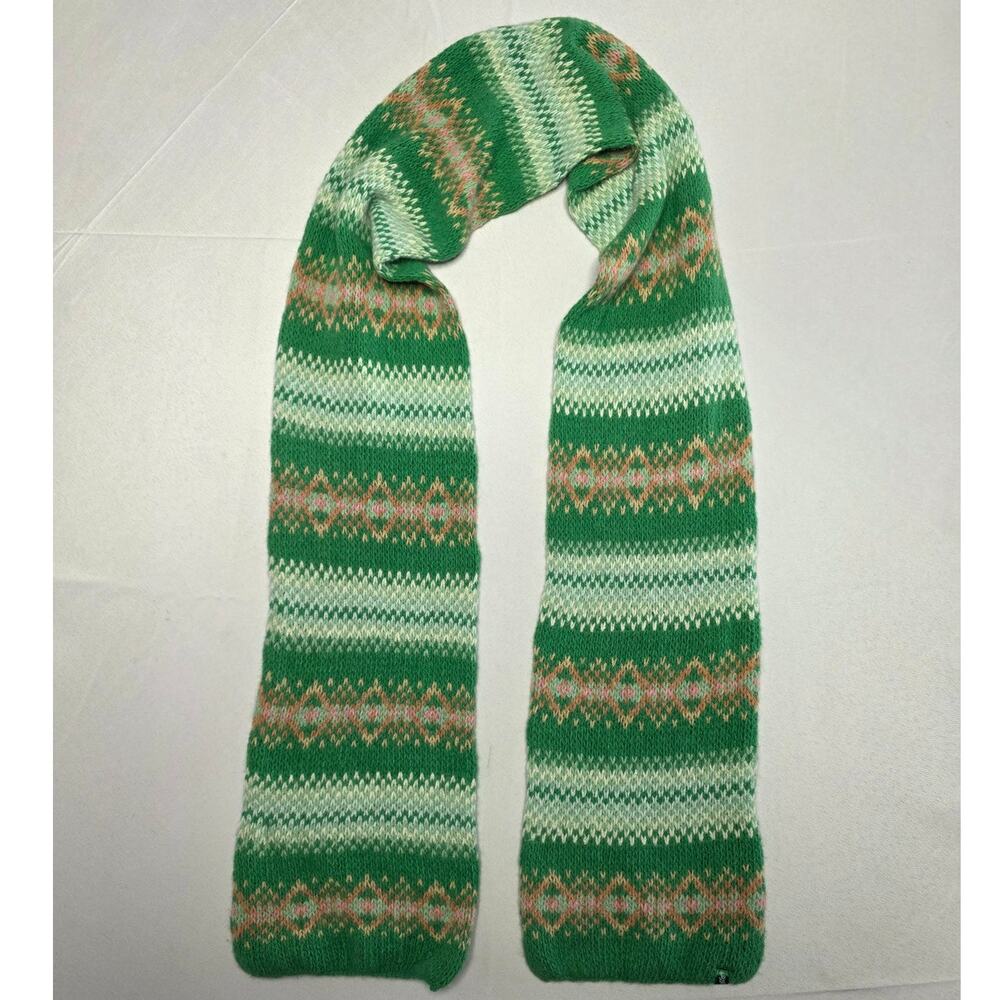 American Eagle green Fair Isle knit scarf